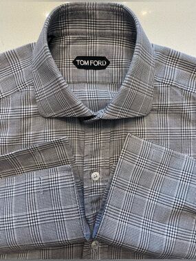 Tom Ford - all cotton dress shirt with  French Cuffs Size 39 (15.5”neck)
